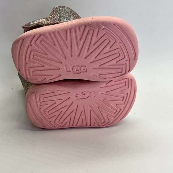 UGG® Keelan II Boot  Baby Size 2/3 in Metallic Glitter, Pink Hook & Loop Closure - Picture 15 of 15